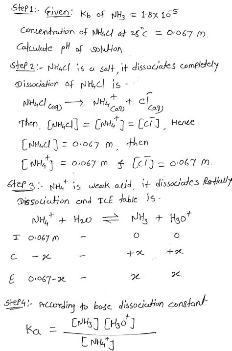 Solved 1. Given that Kb of NH3 is 1.8 X 10